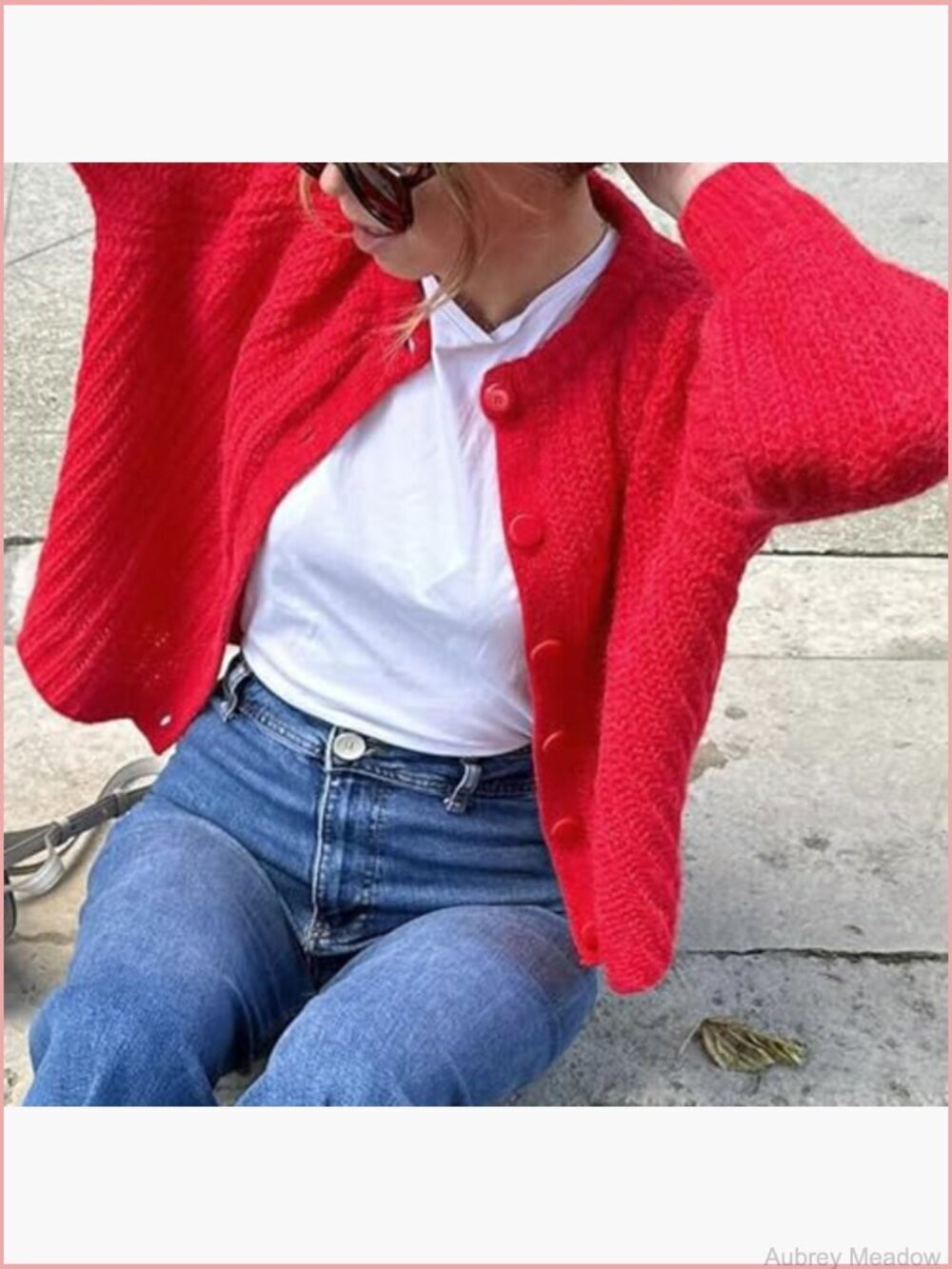 Chunky Knit Cardigan Long Sleeve Crew Neck Button Down Open Front Sweater Jacket - Picture 4 of 7